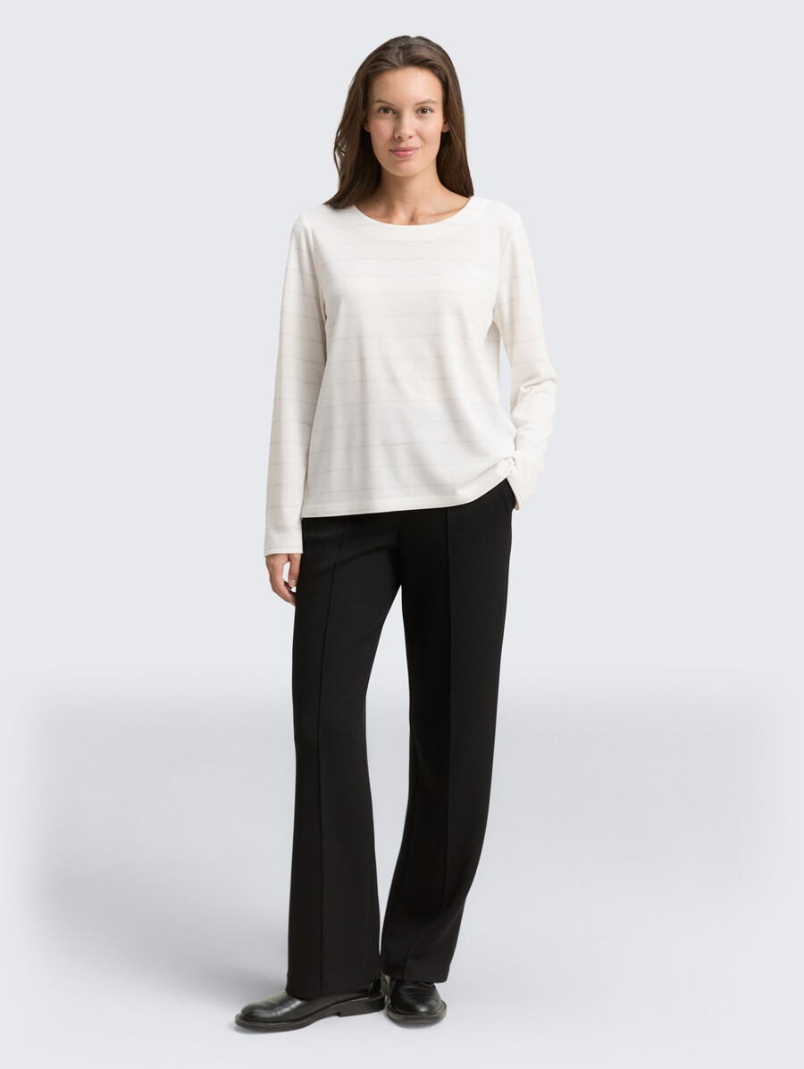 chemise à manches longues à rayures pailletées
