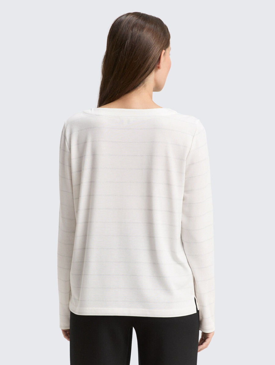 chemise à manches longues à rayures pailletées