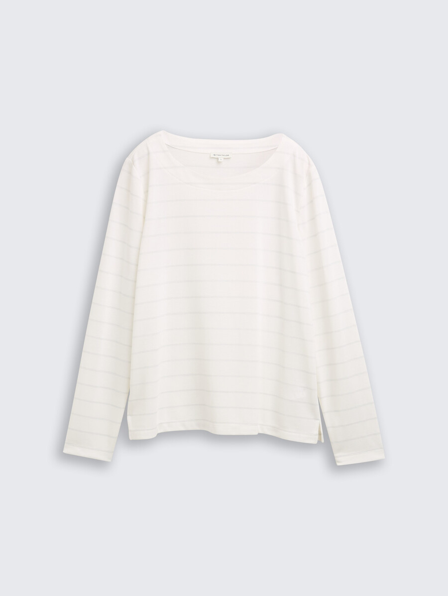 chemise à manches longues à rayures pailletées