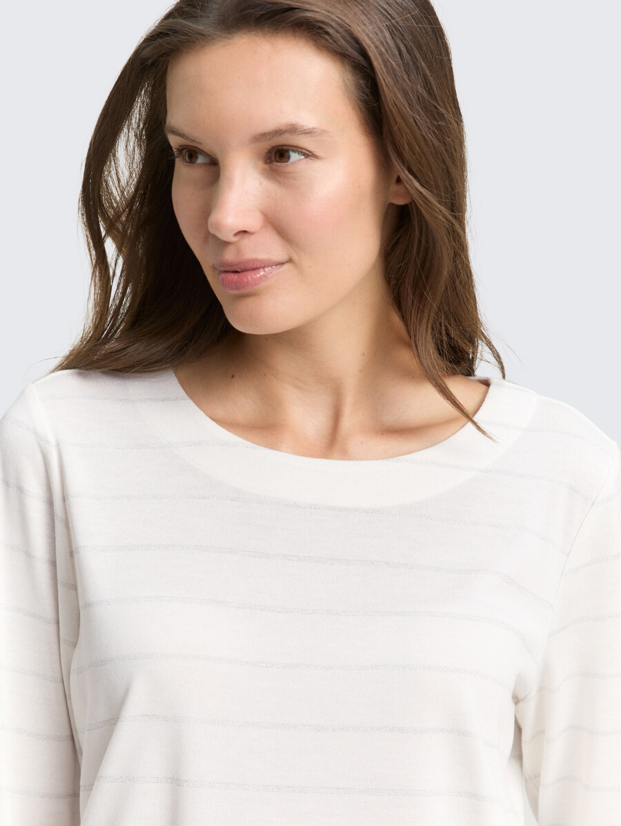 chemise à manches longues à rayures pailletées