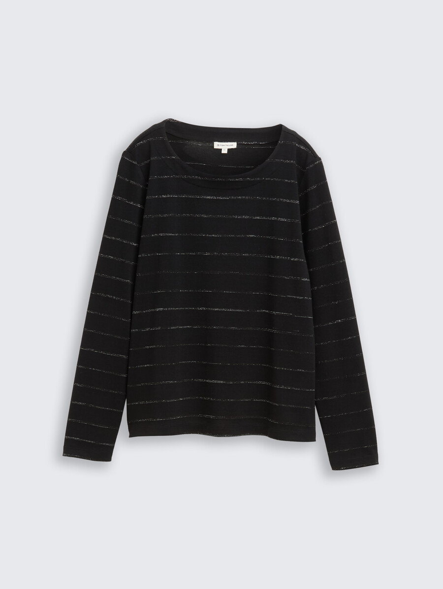 chemise à manches longues à rayures pailletées