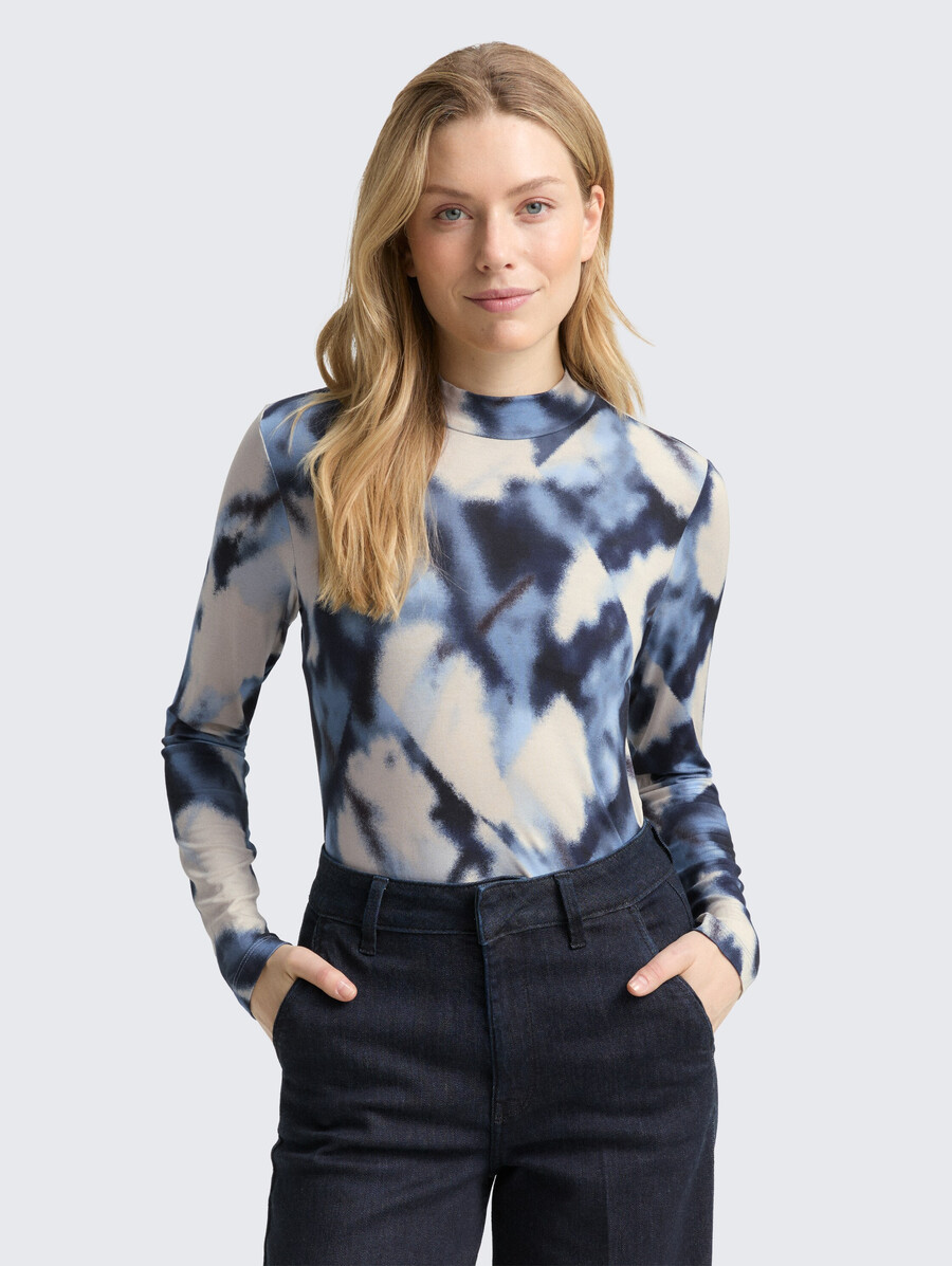 chemise à manches longues cintrée à motifs