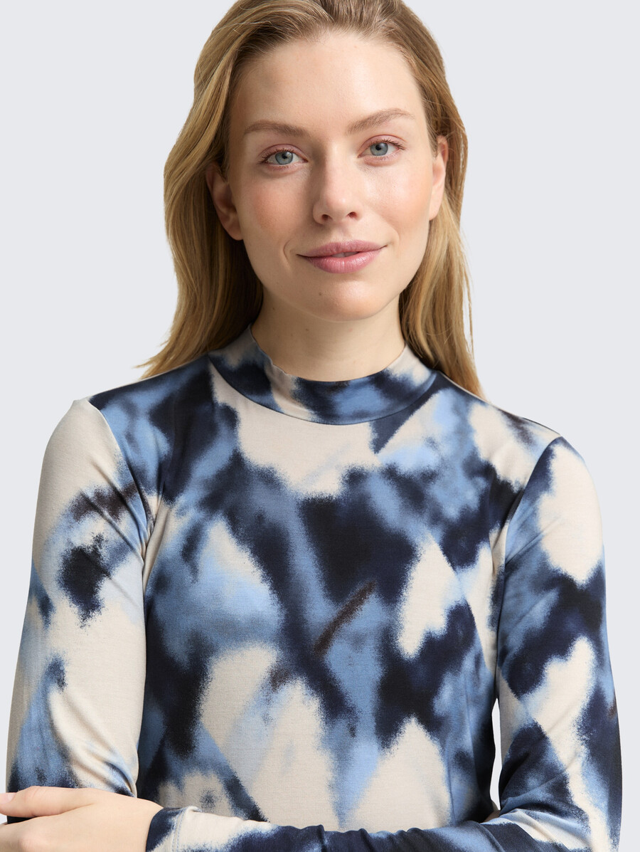 chemise à manches longues cintrée à motifs