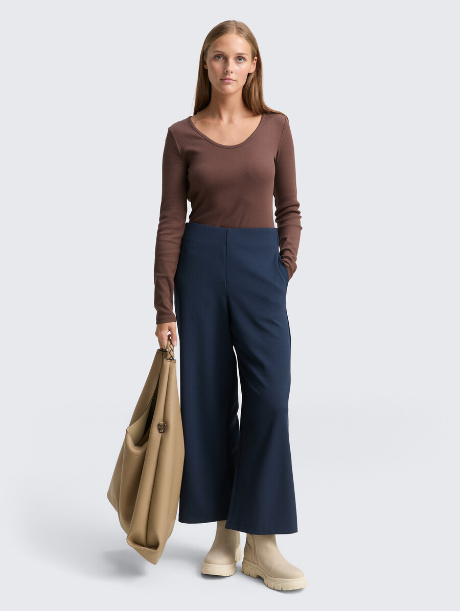 chemise à manches longues coupe ajustée avec texture côtelée