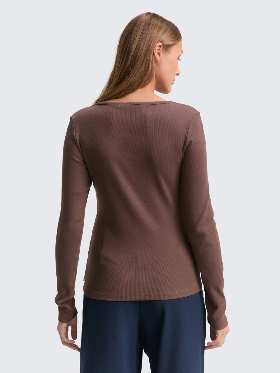 chemise à manches longues coupe ajustée avec texture côtelée