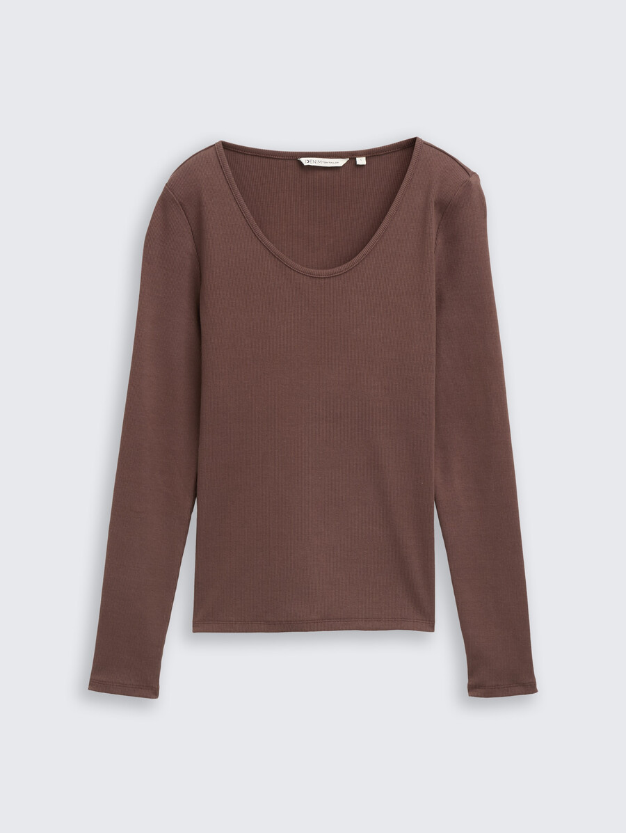 chemise à manches longues coupe ajustée avec texture côtelée