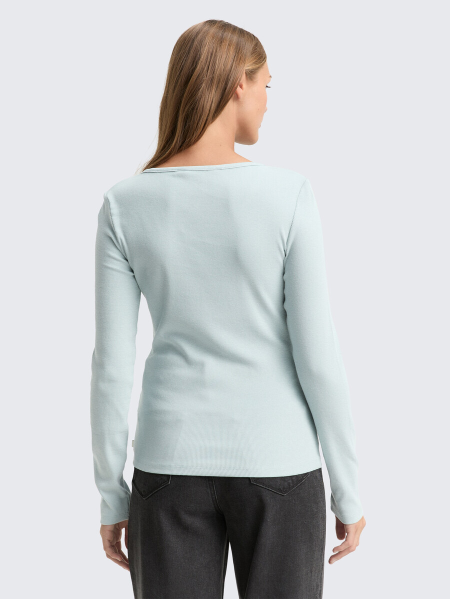 chemise à manches longues coupe ajustée avec texture côtelée