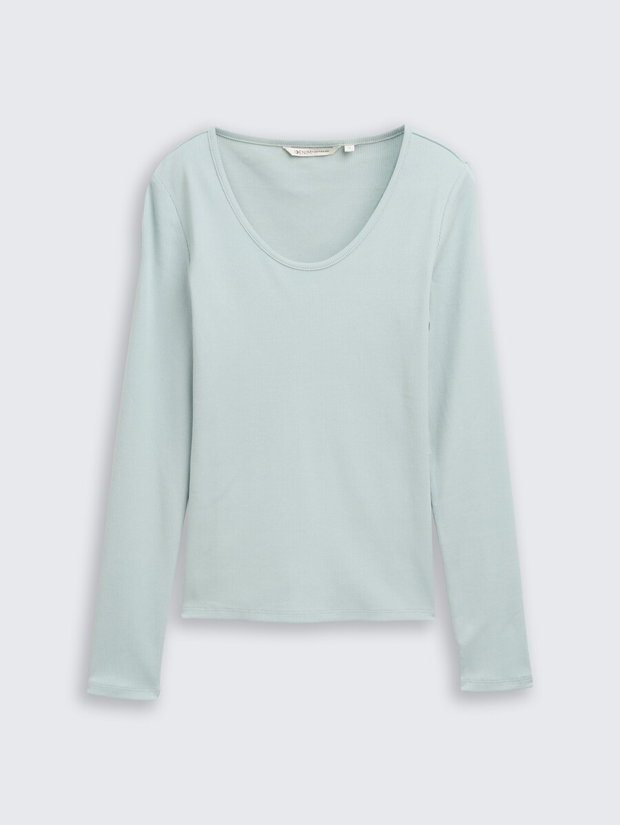 chemise à manches longues coupe ajustée avec texture côtelée