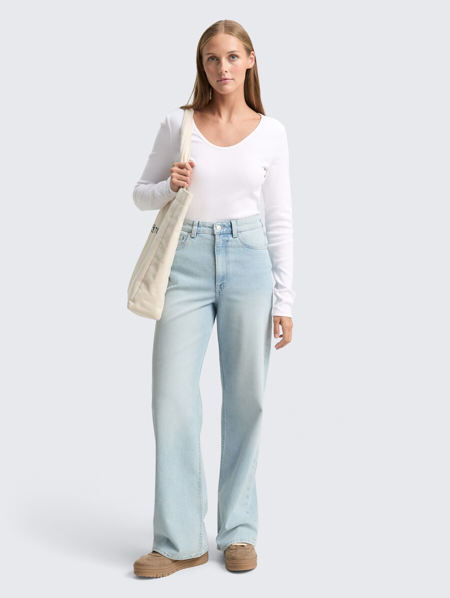 chemise à manches longues coupe ajustée avec texture côtelée