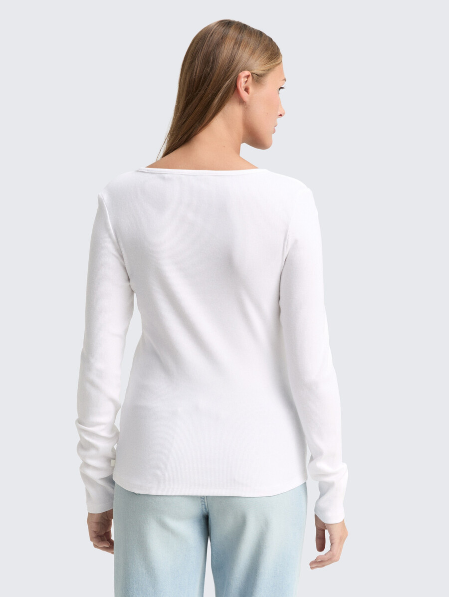 chemise à manches longues coupe ajustée avec texture côtelée