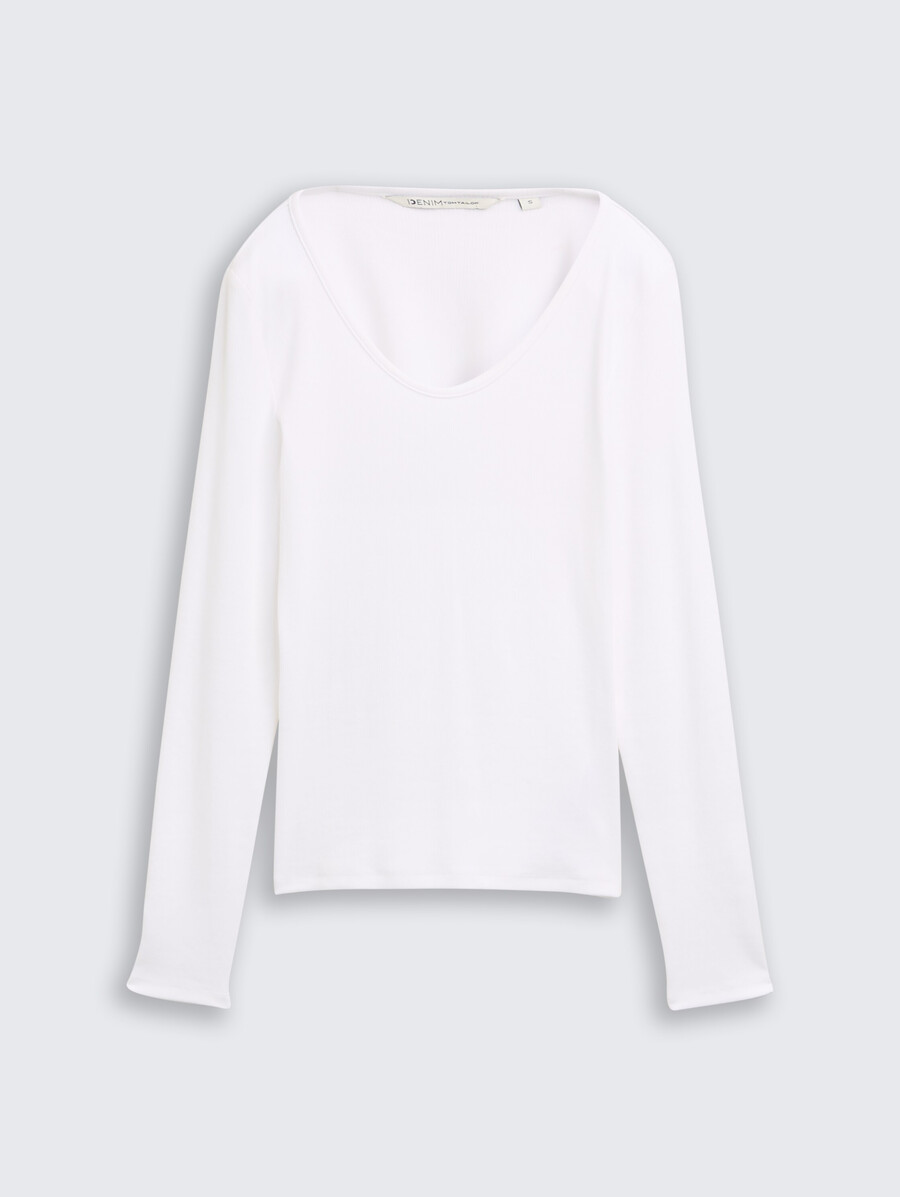 chemise à manches longues coupe ajustée avec texture côtelée