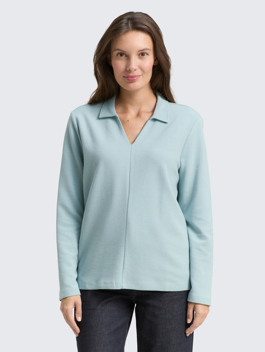 chemise à manches longues et col polo