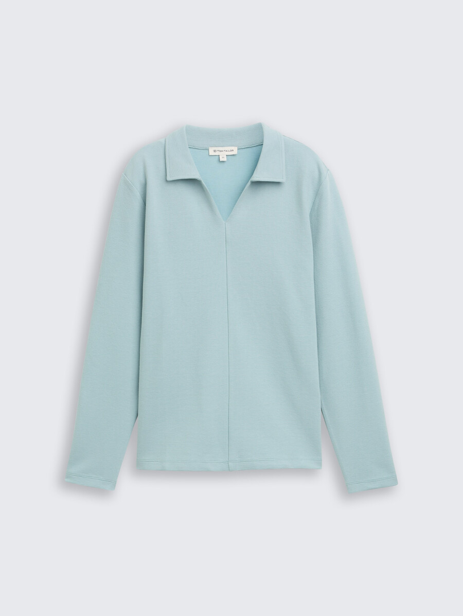 chemise à manches longues et col polo