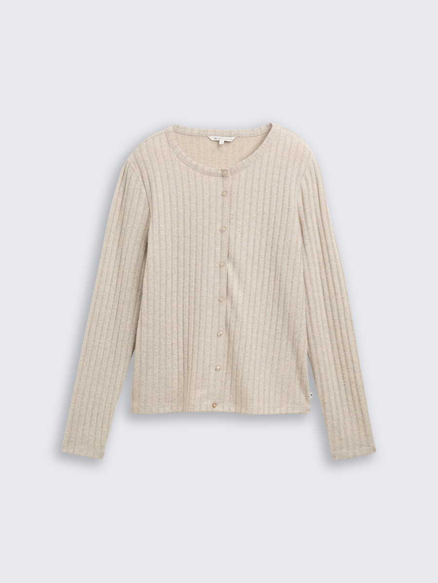 chemise à manches longues coupe ajustée avec patte de boutonnage décorative