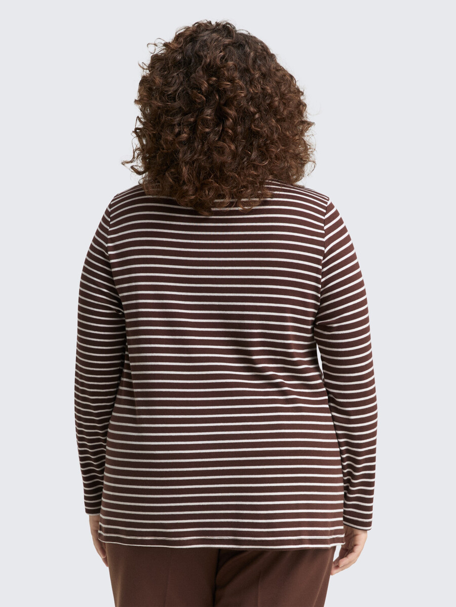chemise à manches longues grande taille à rayures