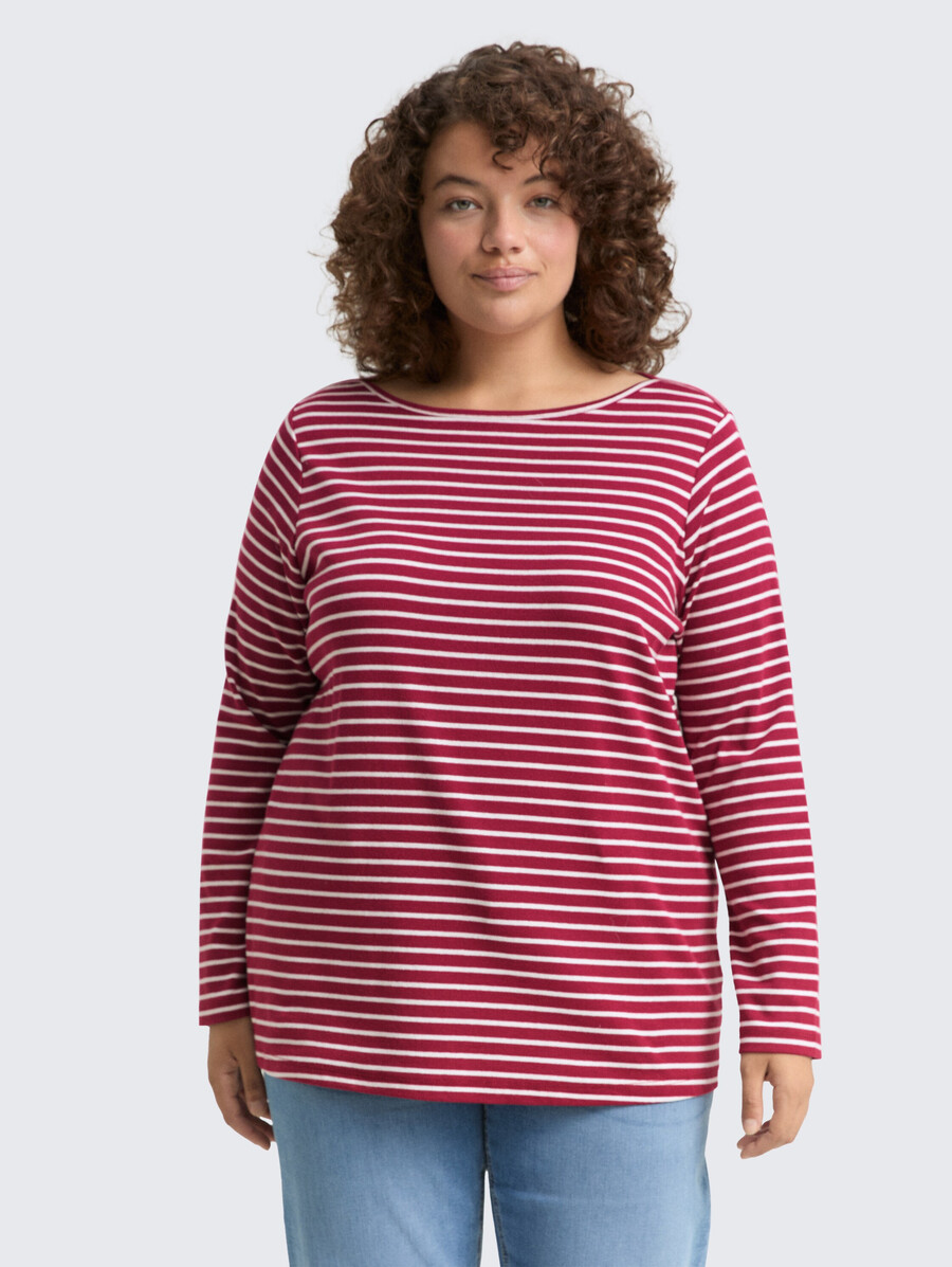 chemise à manches longues grande taille à rayures