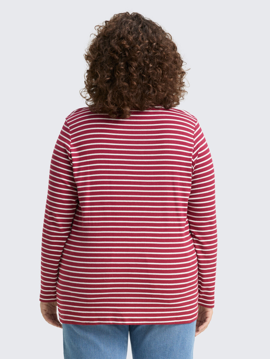 chemise à manches longues grande taille à rayures