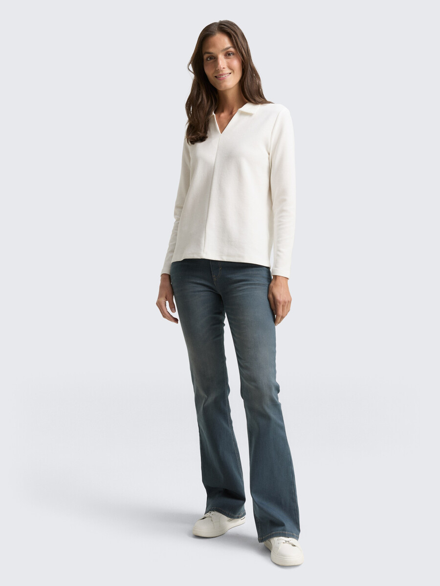 chemise à manches longues et col polo
