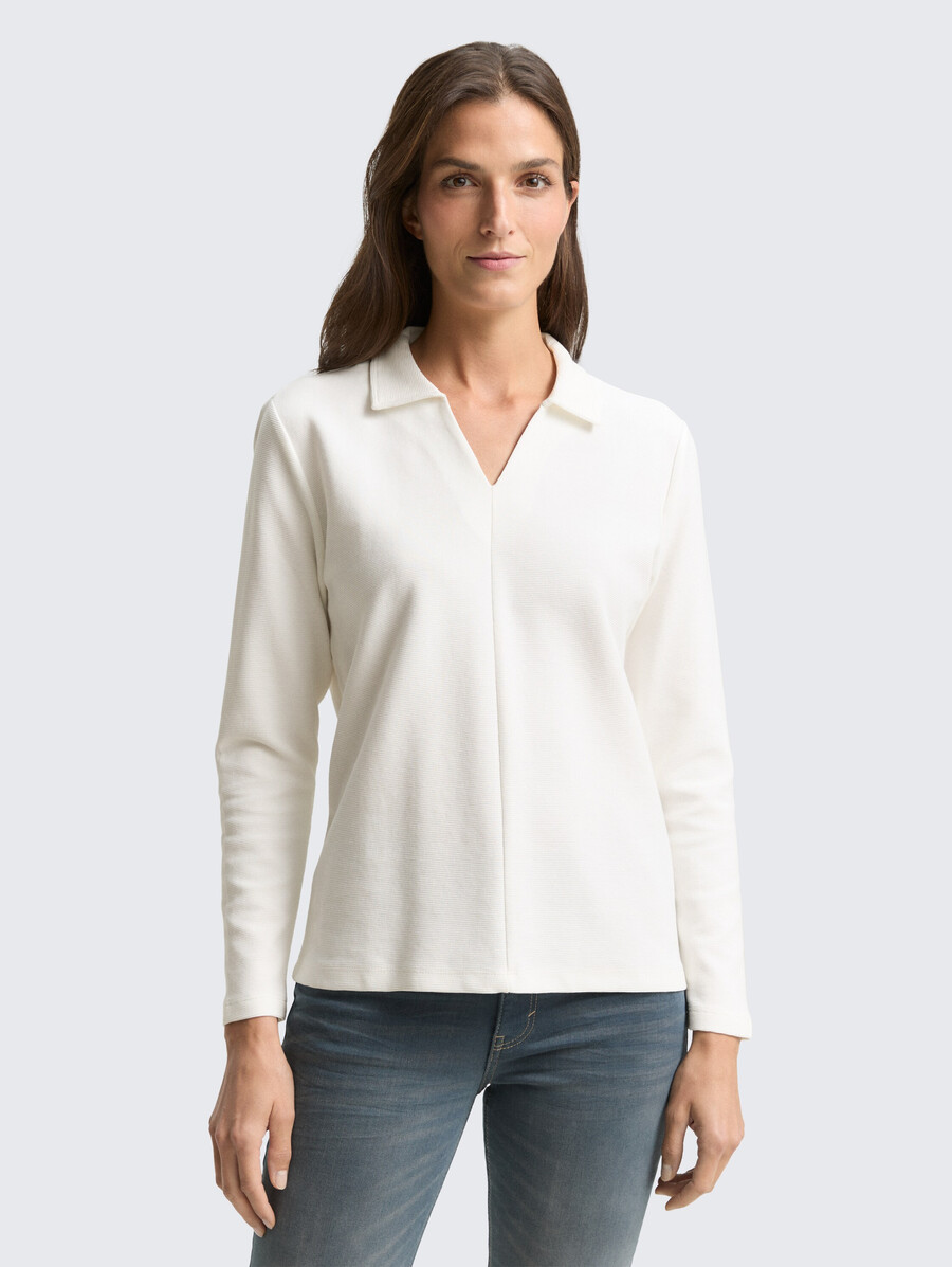 chemise à manches longues et col polo