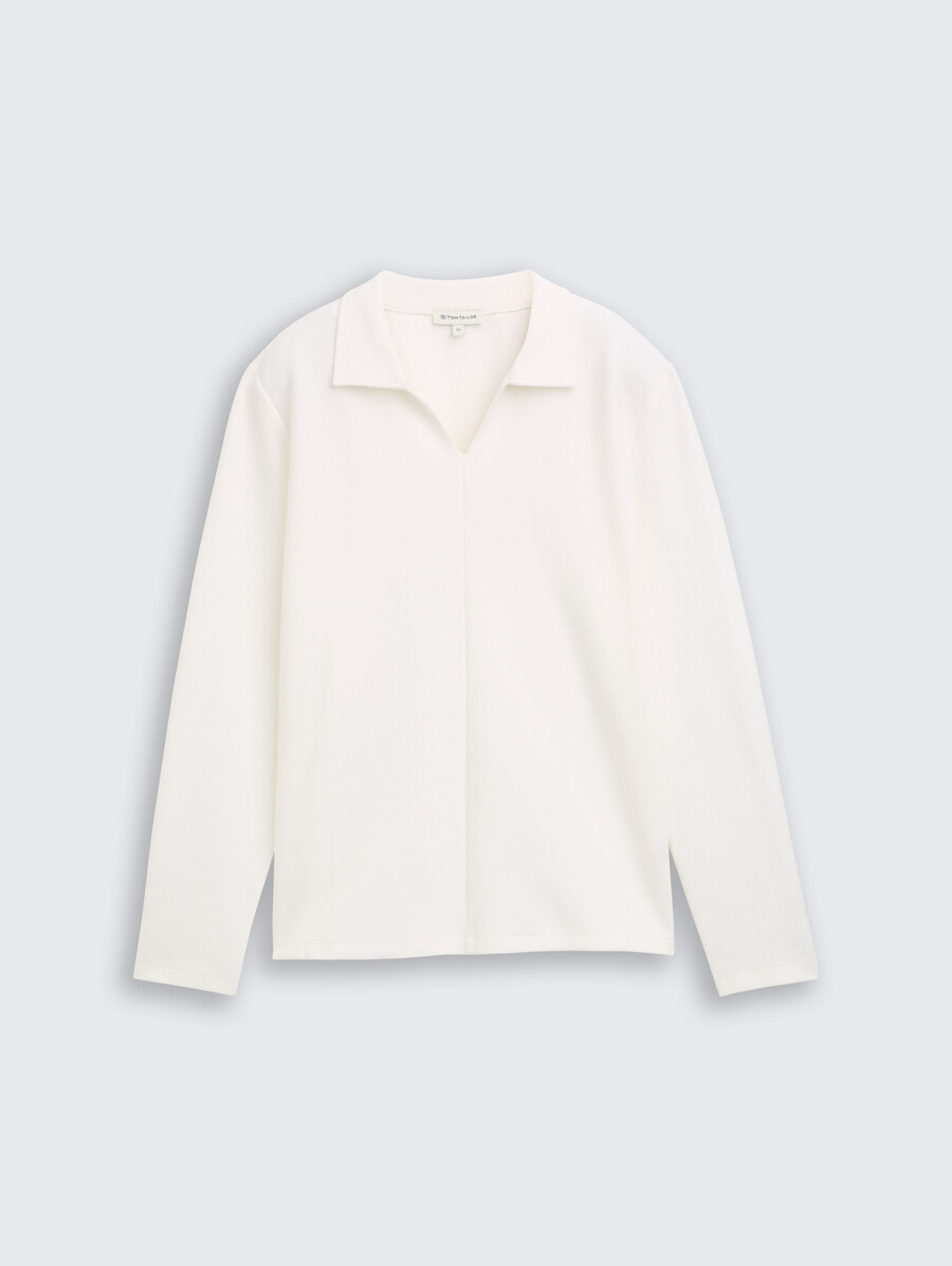 chemise à manches longues et col polo