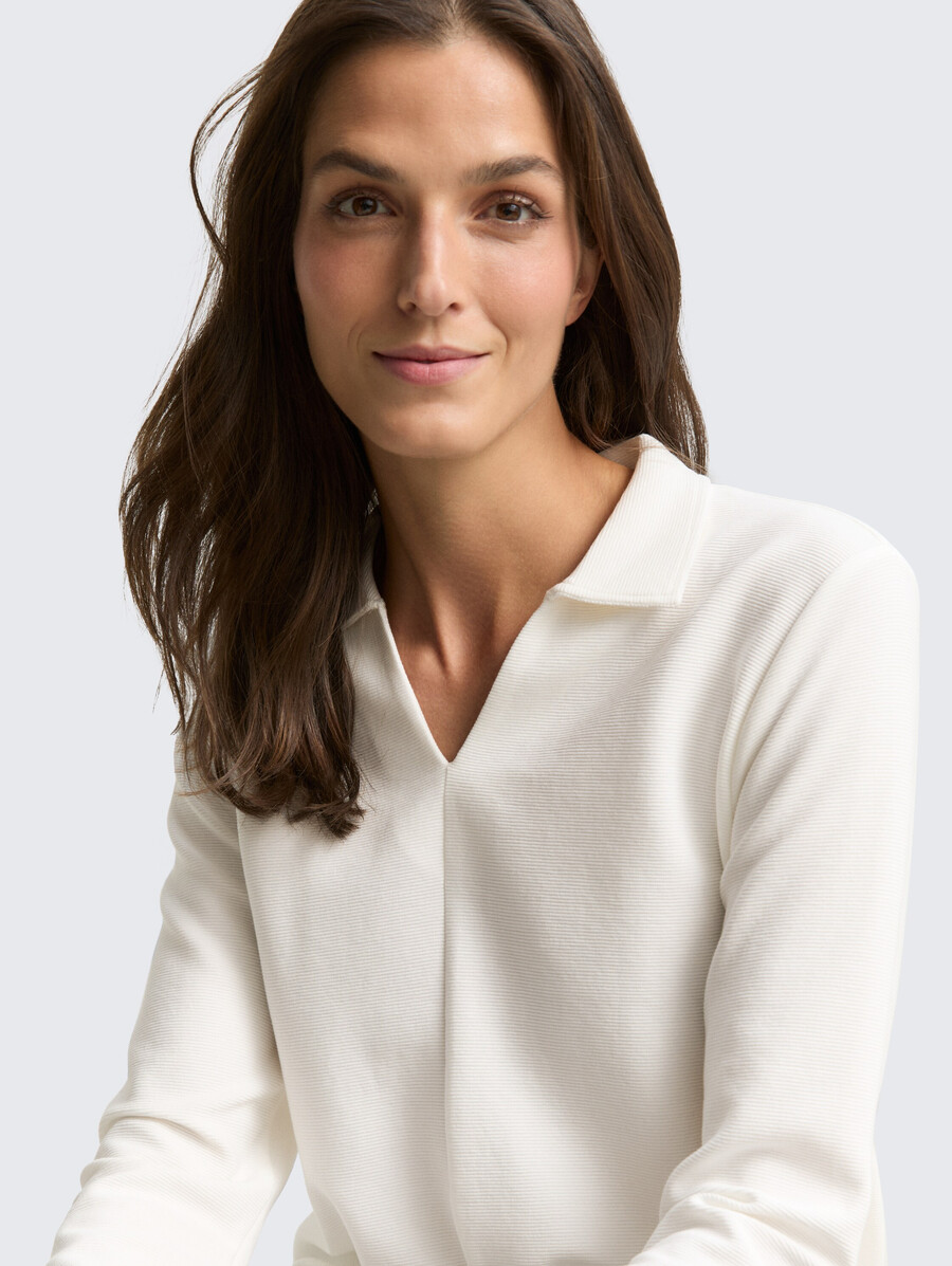 chemise à manches longues et col polo