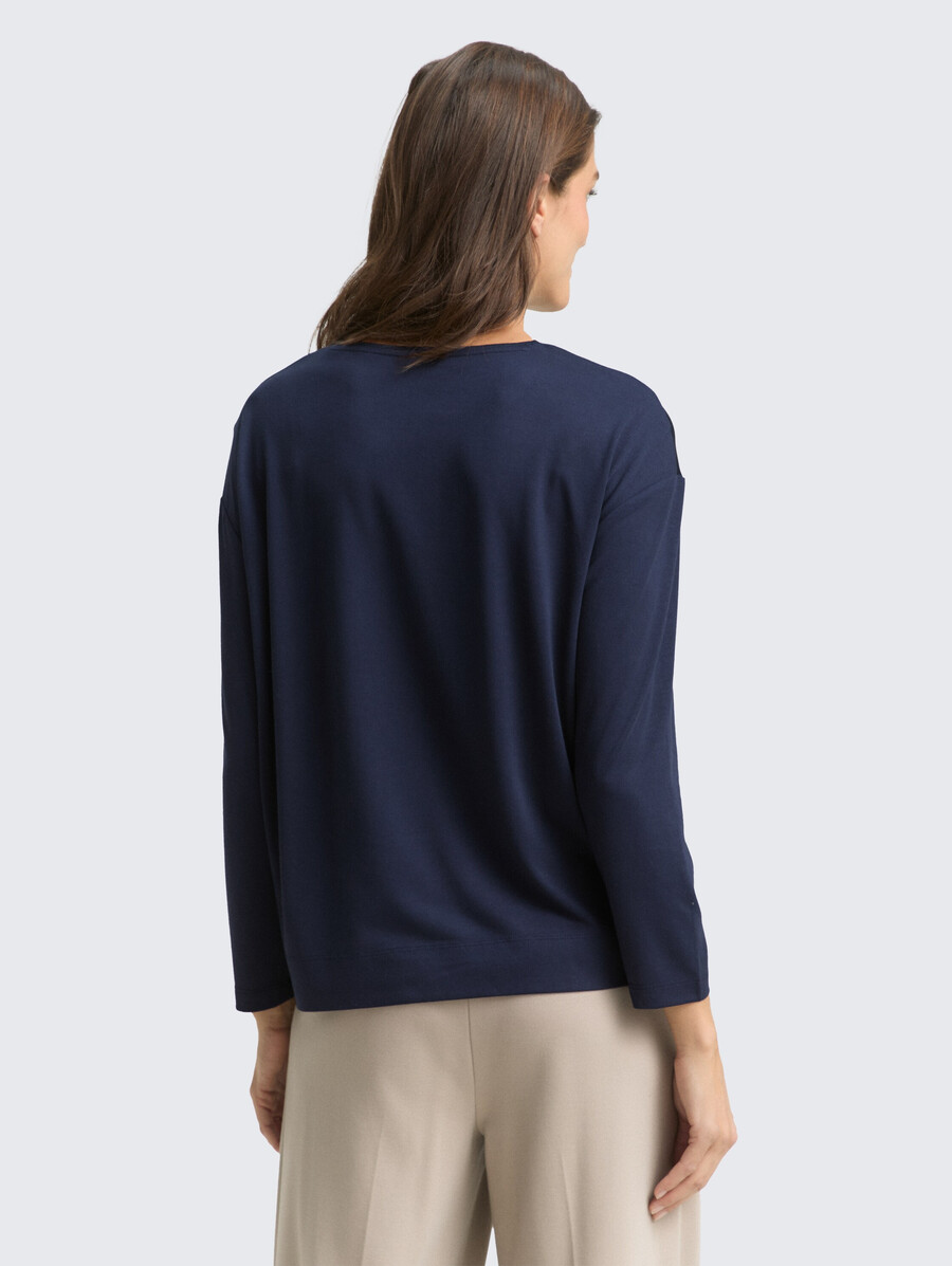chemise ample à manches longues en mélange de matières