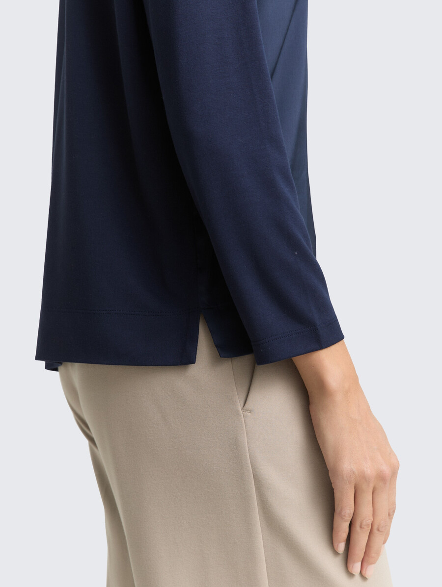 chemise ample à manches longues en mélange de matières