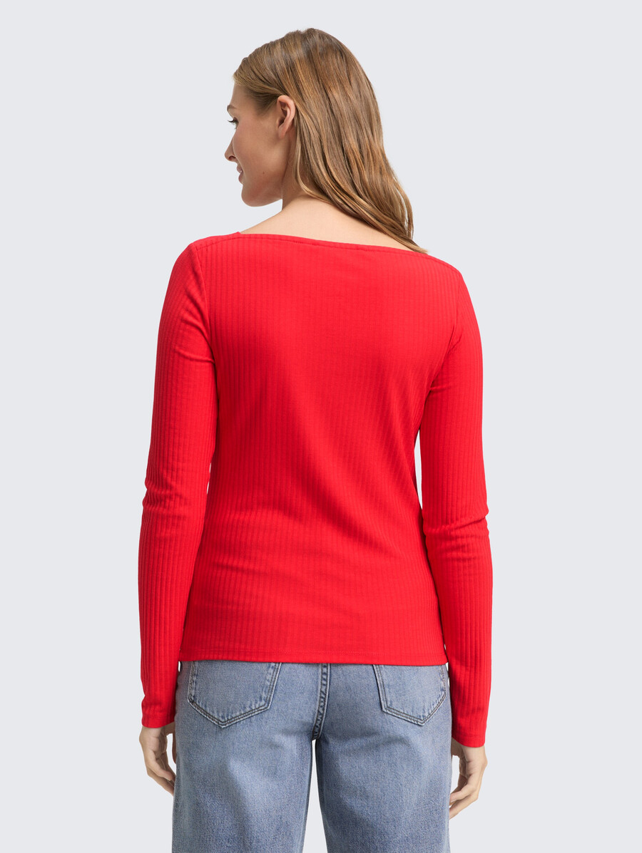chemise à manches longues coupe ajustée et col bateau