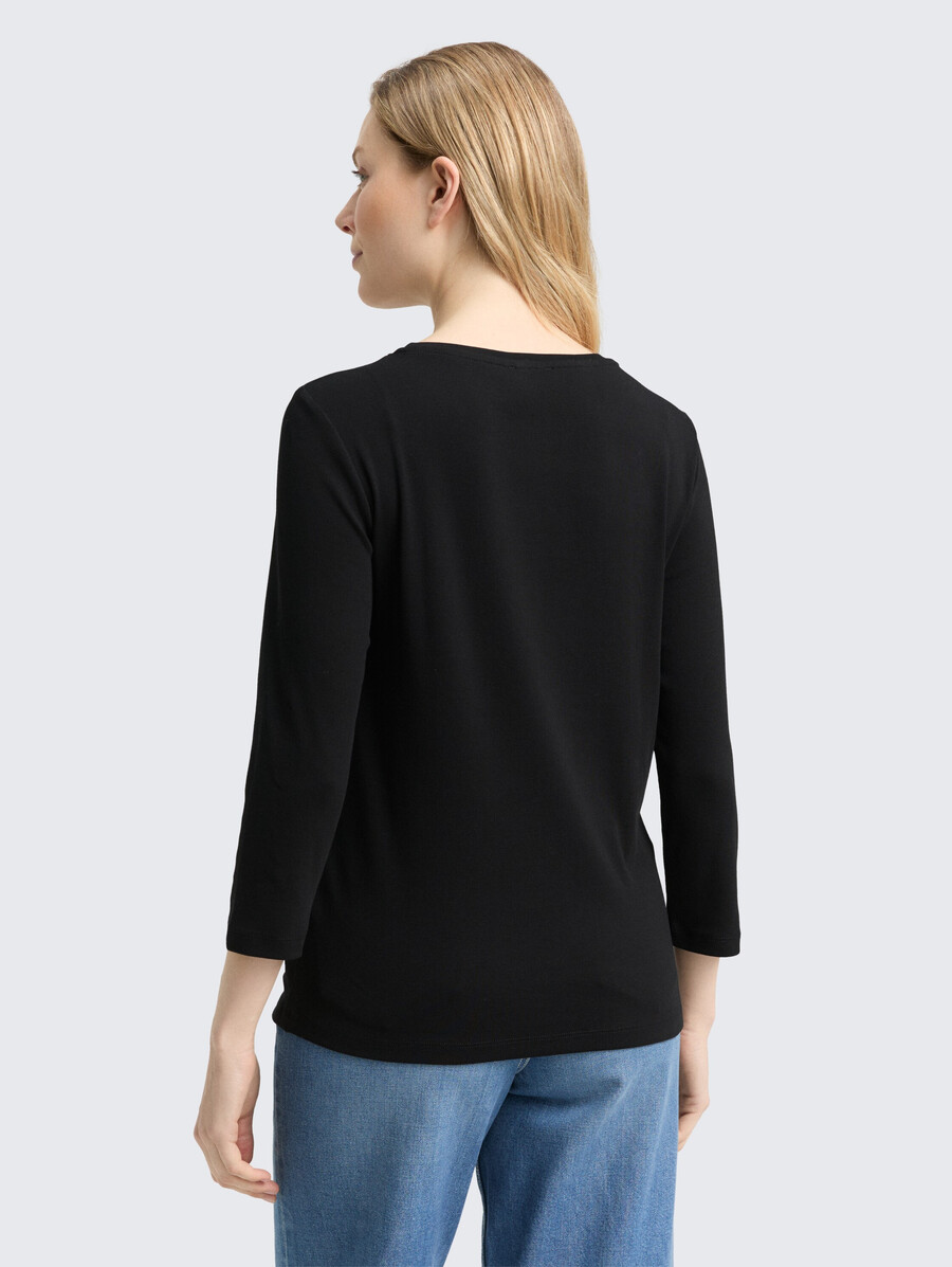 chemise à manches longues coupe ajustée avec logo pailleté