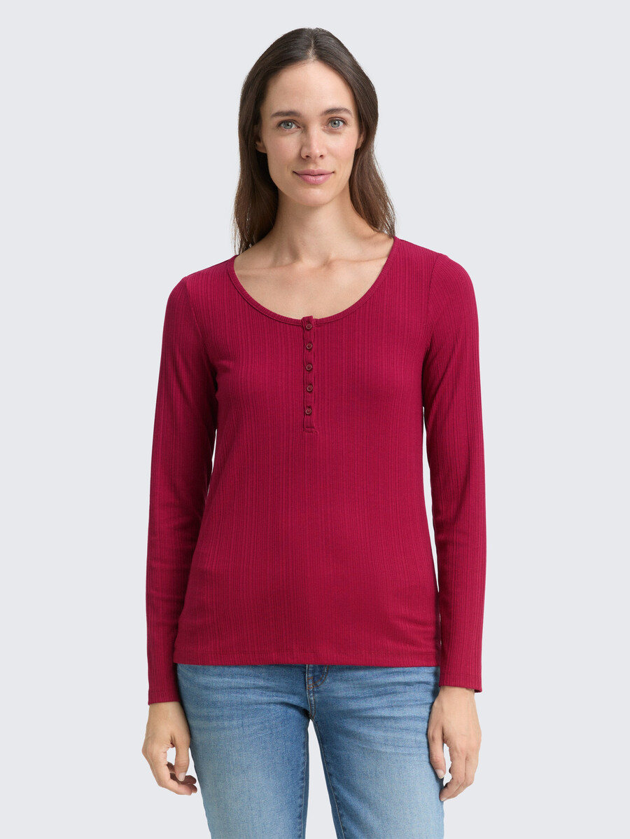 chemise henley à manches longues coupe ajustée
