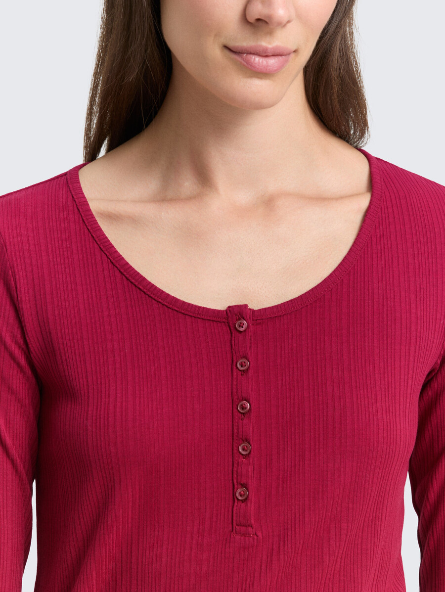 chemise henley à manches longues coupe ajustée
