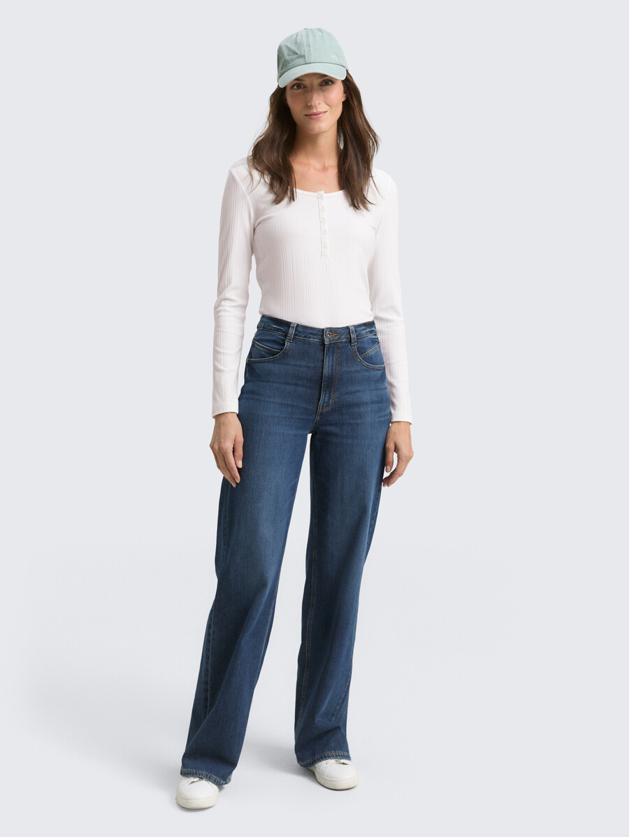 chemise henley à manches longues coupe ajustée