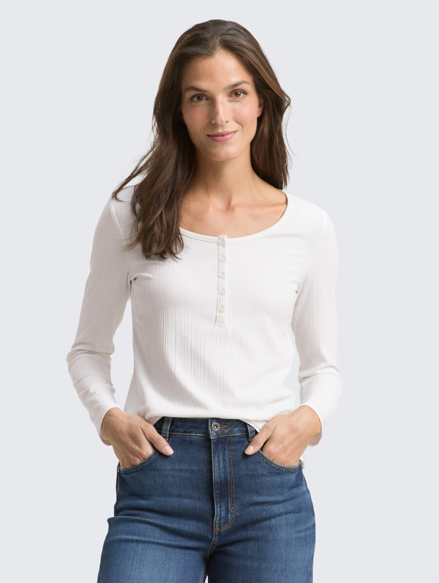chemise henley à manches longues coupe ajustée