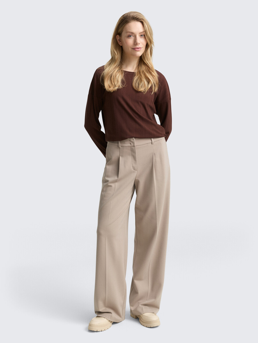 chemise ample à manches longues avec texture côtelée