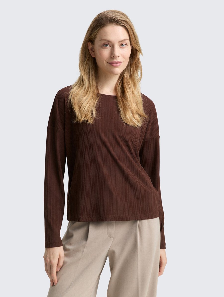 chemise ample à manches longues avec texture côtelée