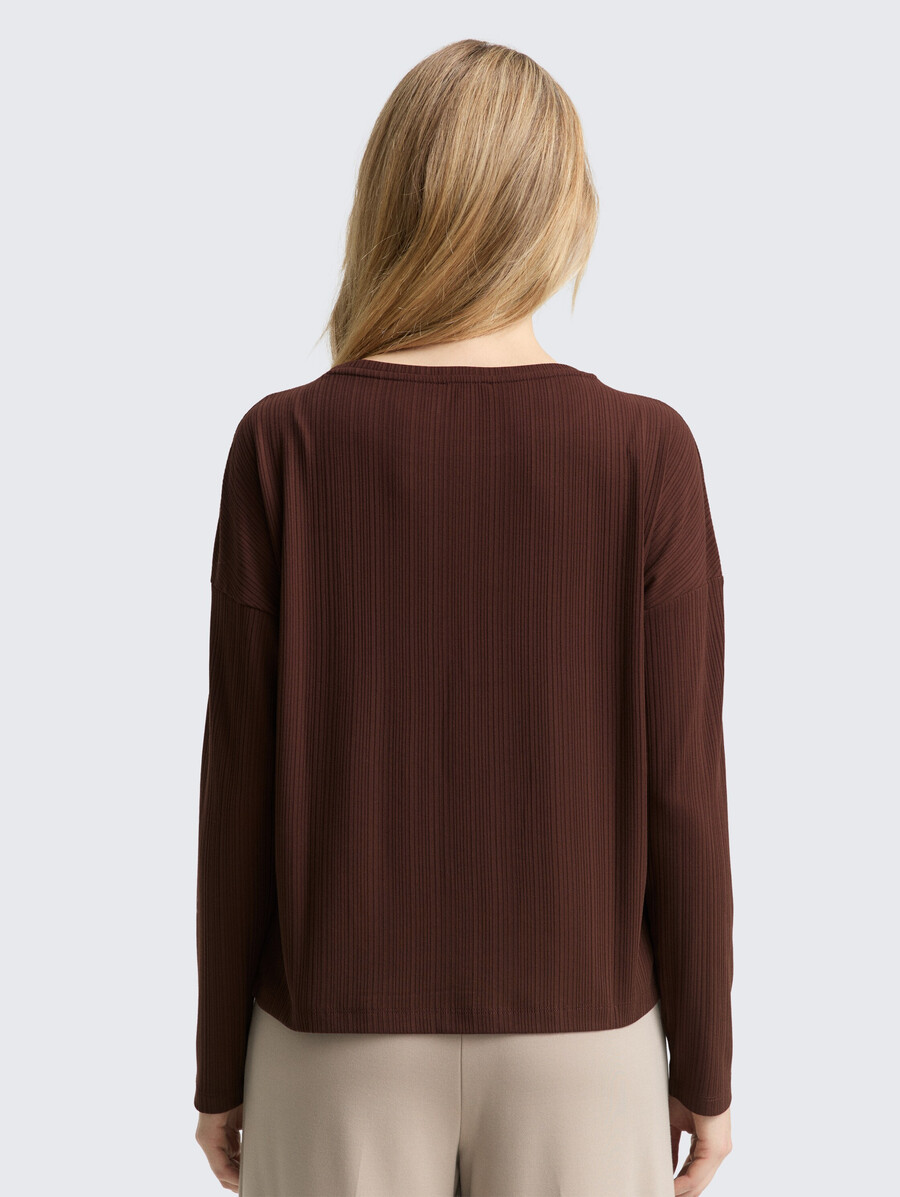 chemise ample à manches longues avec texture côtelée