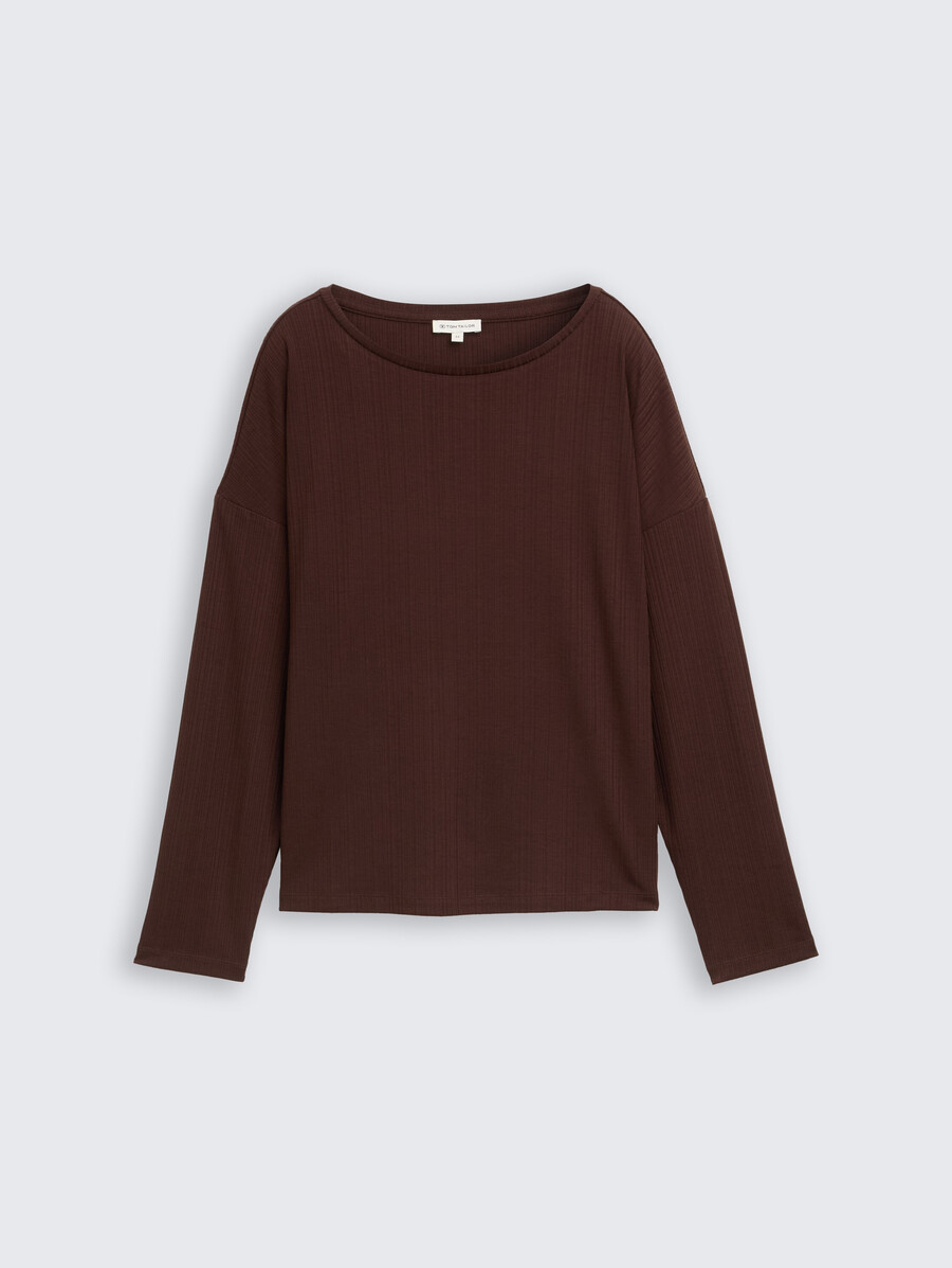 chemise ample à manches longues avec texture côtelée