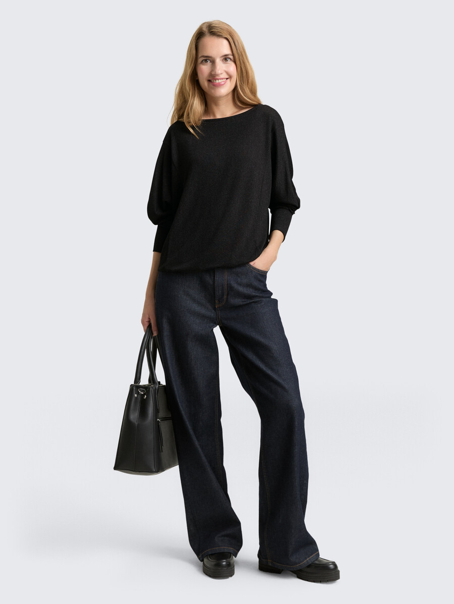 chemise ample à manches longues avec effet pailleté