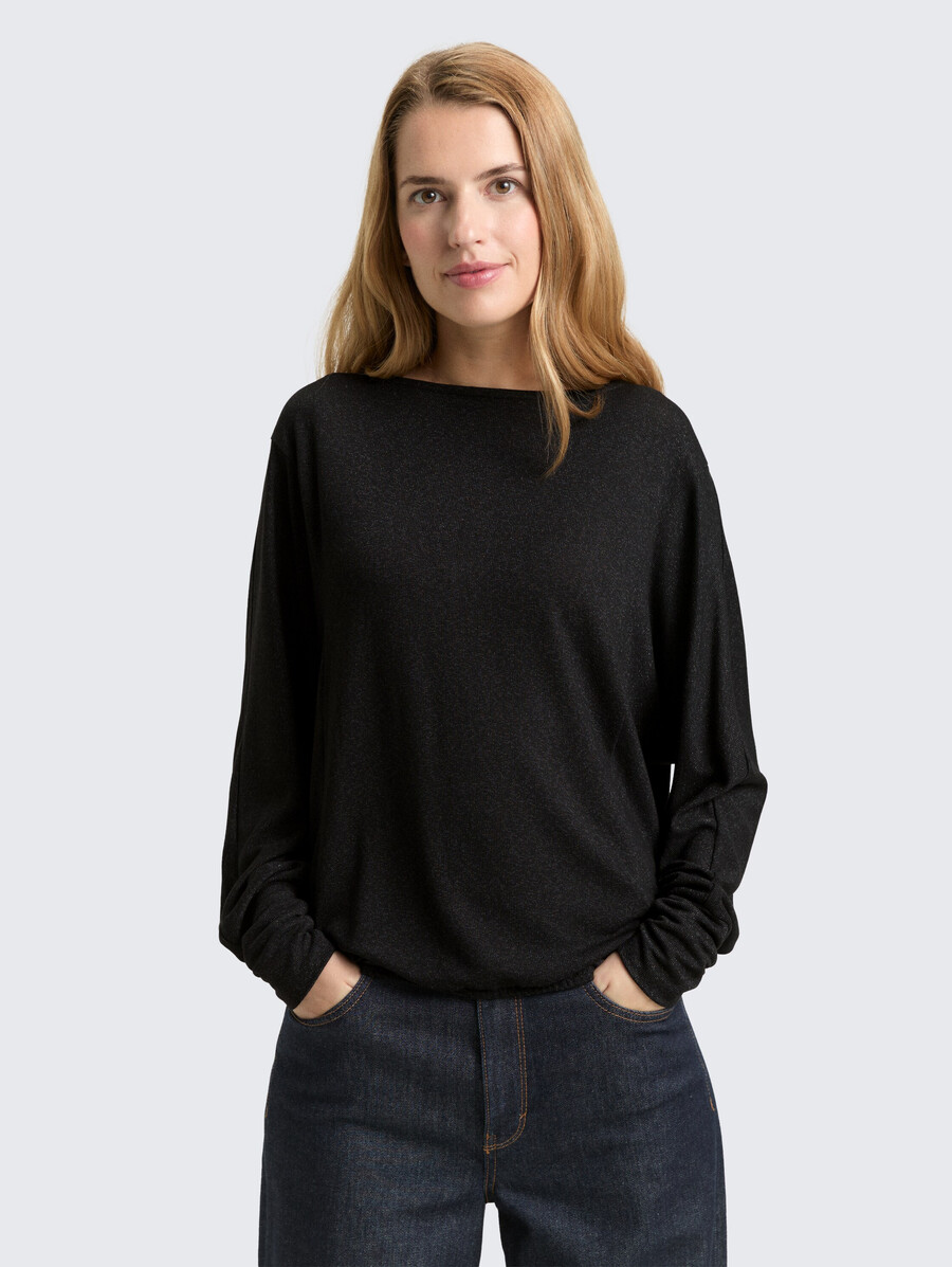 chemise ample à manches longues avec effet pailleté