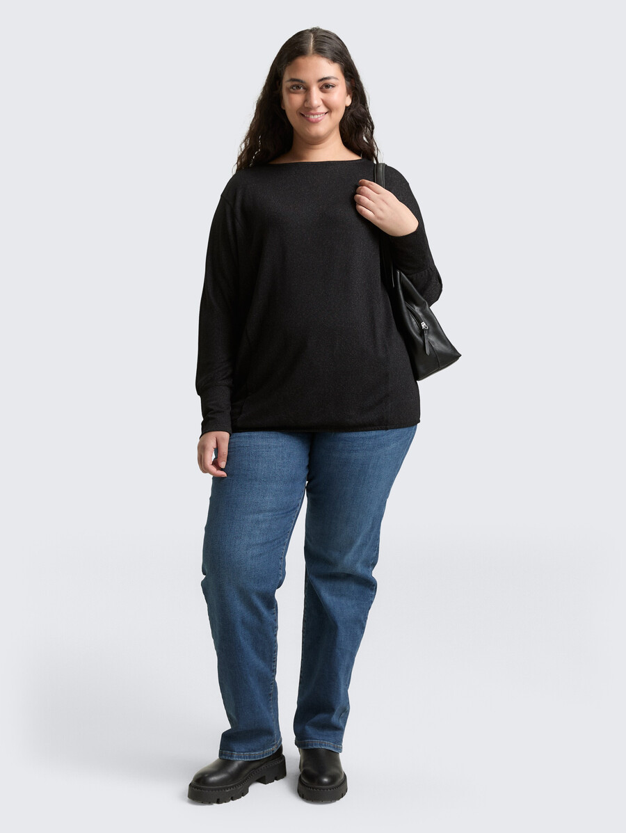 chemise ample à manches longues grande taille avec effet pailleté