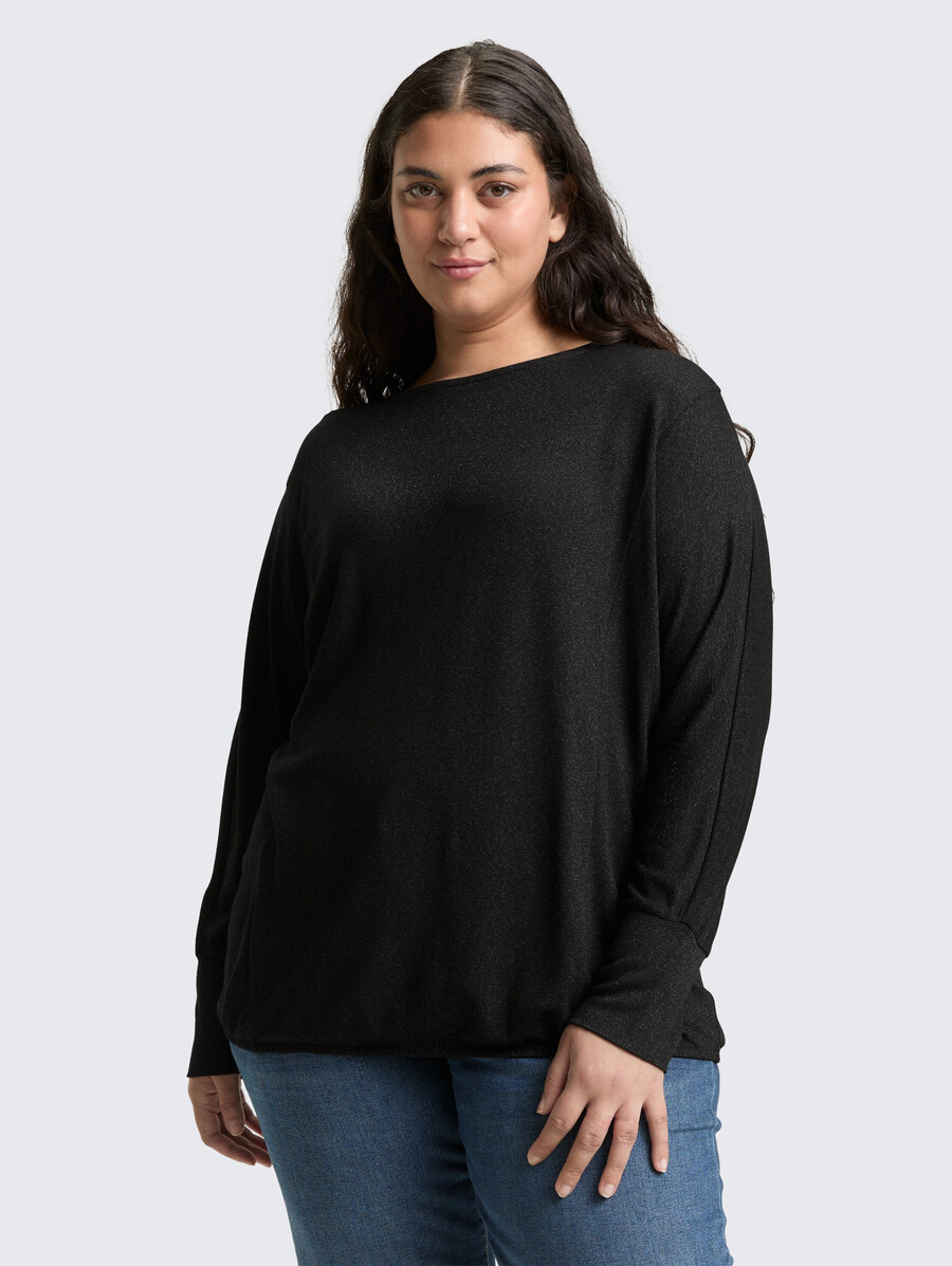 chemise ample à manches longues grande taille avec effet pailleté