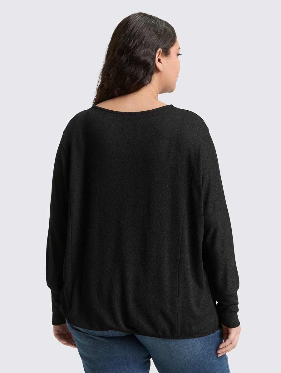 chemise ample à manches longues grande taille avec effet pailleté