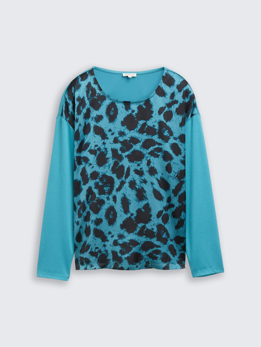 chemise ample à manches longues à imprimé léopard