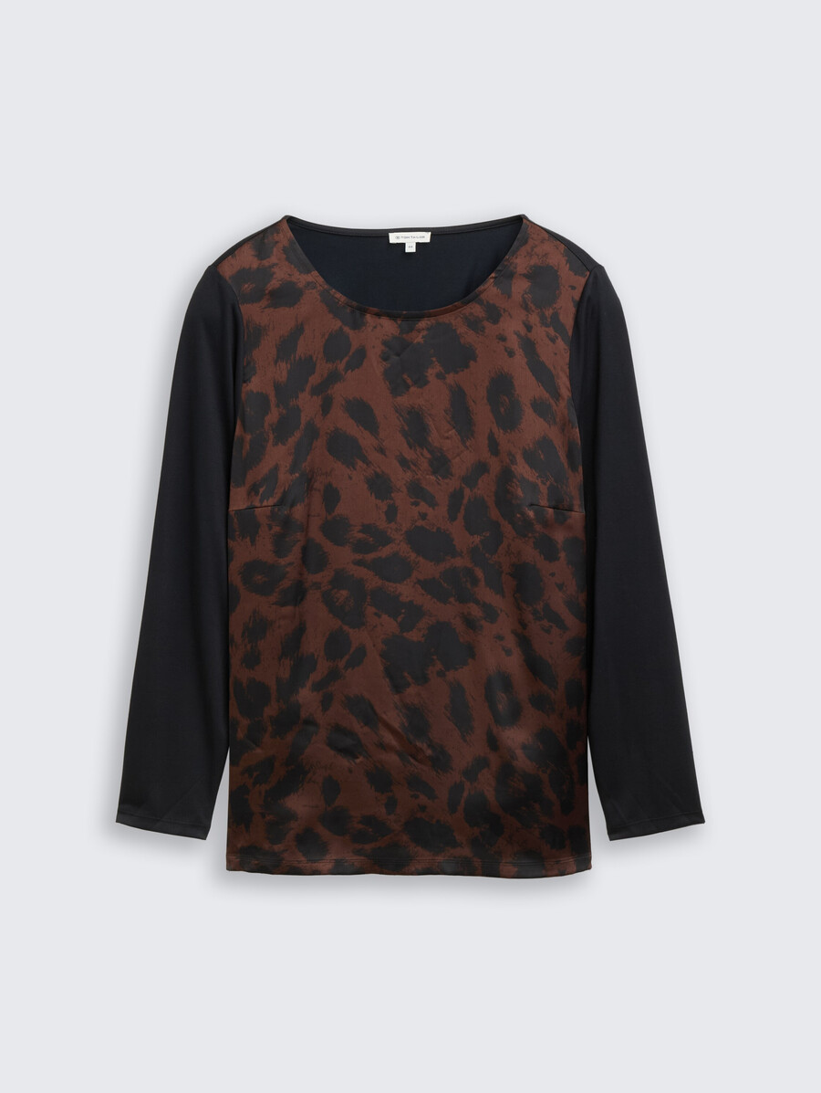 chemise ample à manches longues et imprimé léopard grande taille