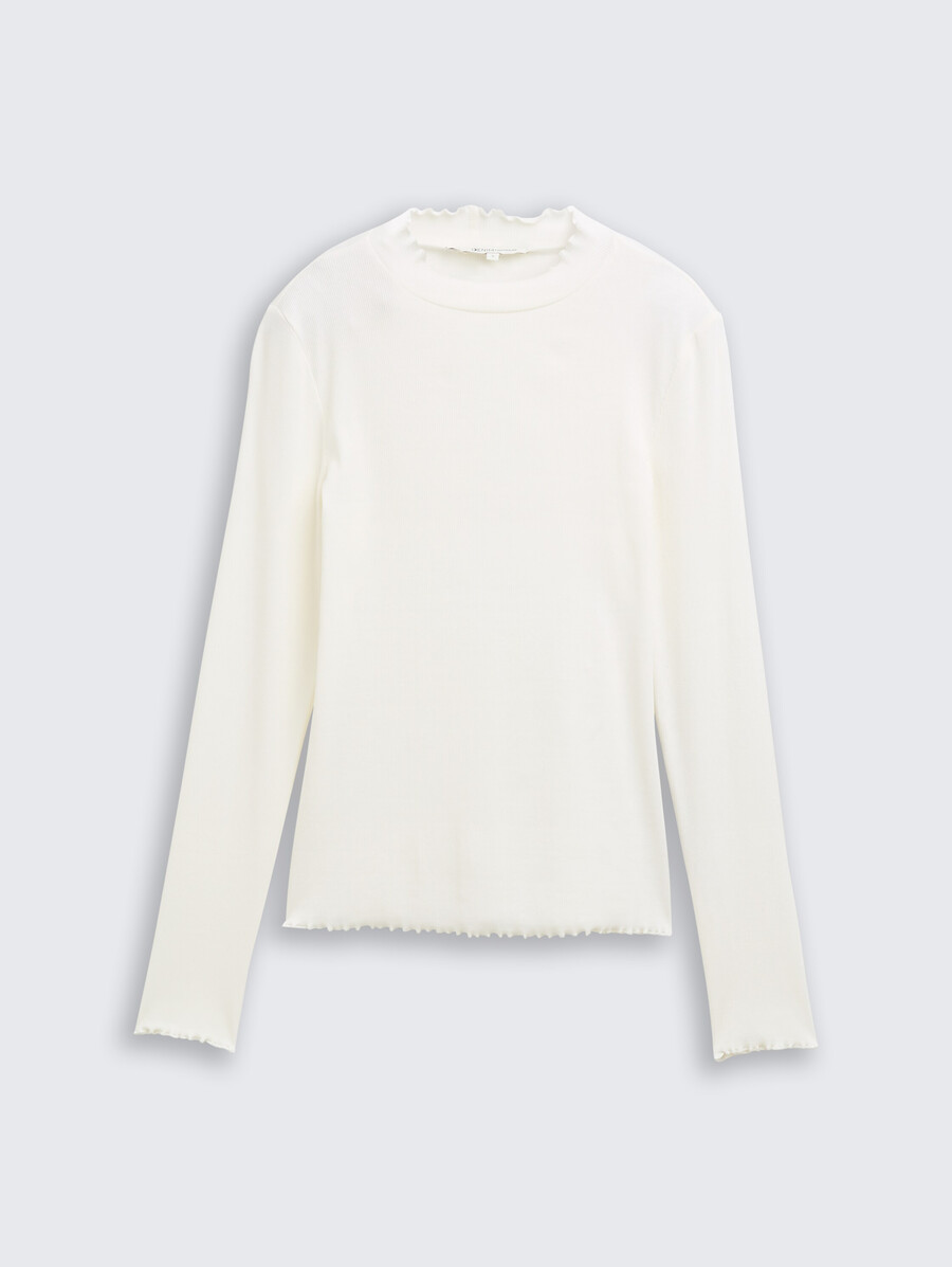 chemise à manches longues coupe ajustée avec texture côtelée