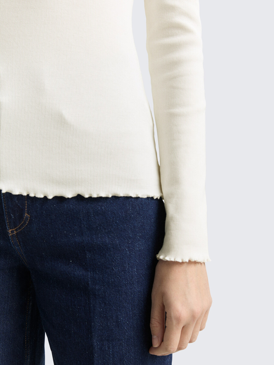 chemise à manches longues coupe ajustée avec texture côtelée