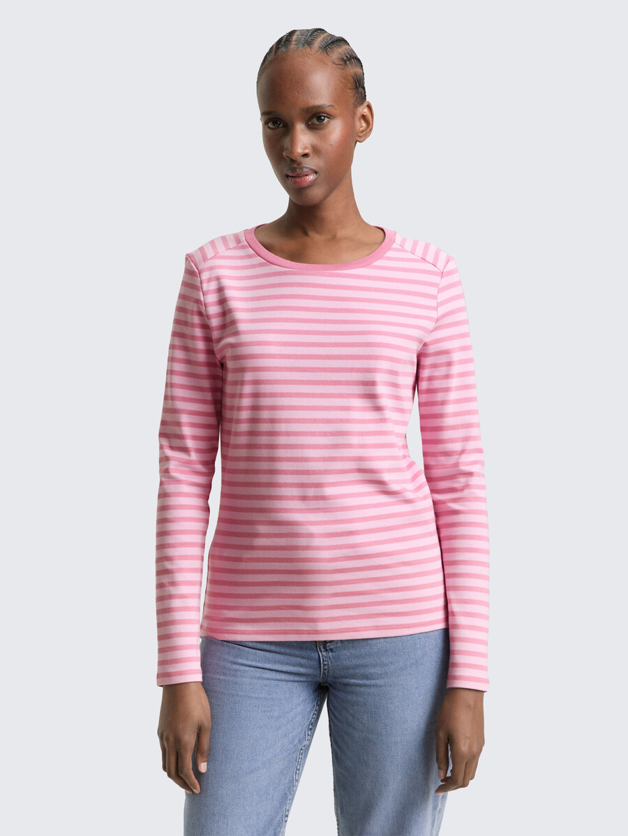 chemise à manches longues à rayures