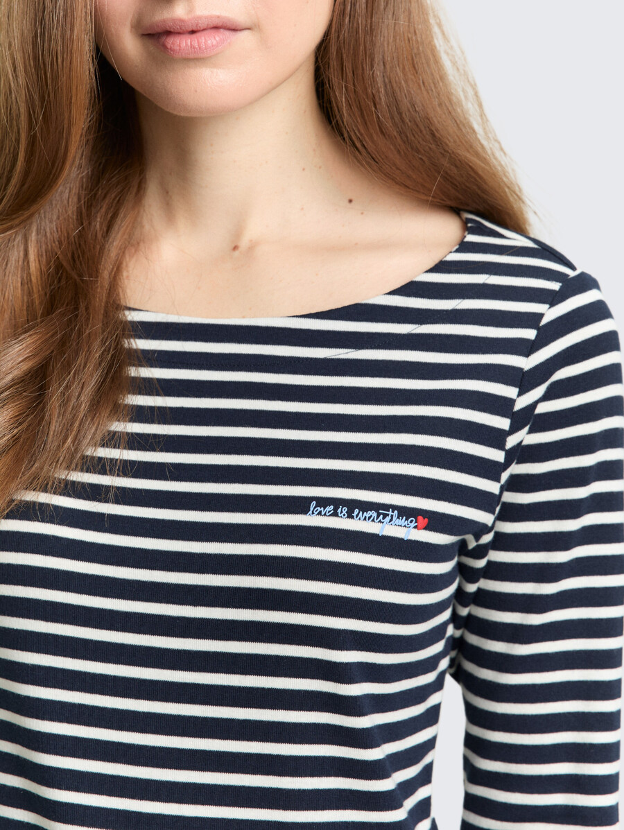chemise à manches longues à rayures