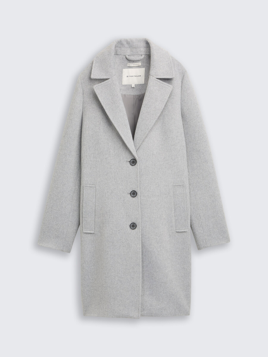 manteau en laine à poches fendues
