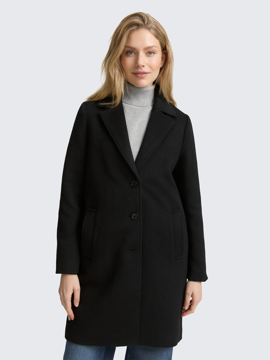 manteau en laine à poches fendues